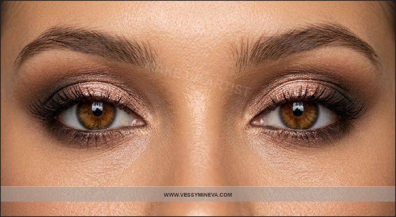 Glamorous prom makeup — smoky eyes with metallic accent