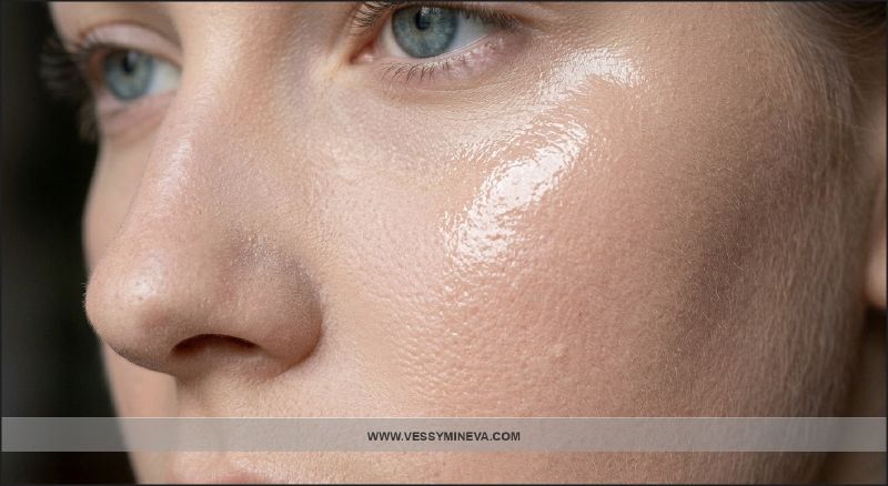 Perfectly prepped skin as the base for long-lasting prom makeup — close-up texture