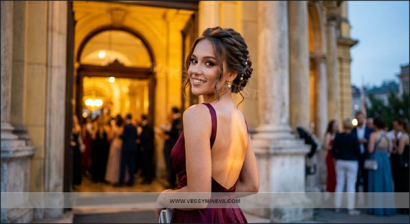 Prom-goer arriving at the celebration — a finished look and an exciting moment